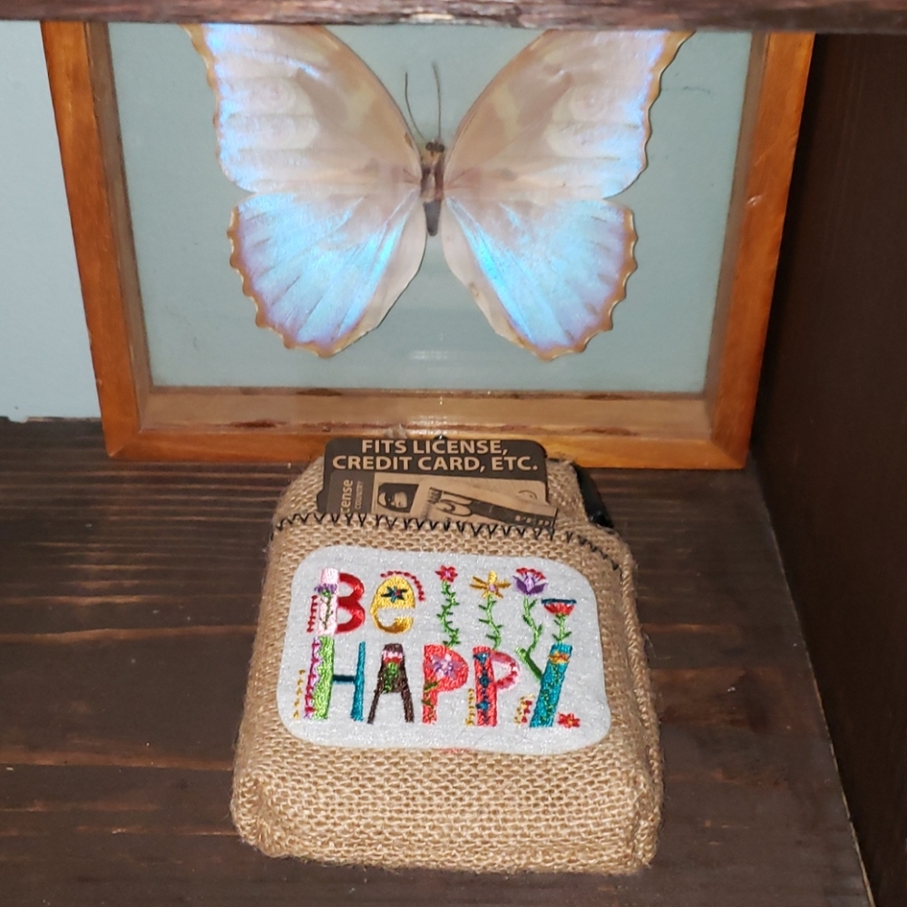 Hemp Butterfly Be Happy Cigarette Pouch Case Case - Picture 5 of 11